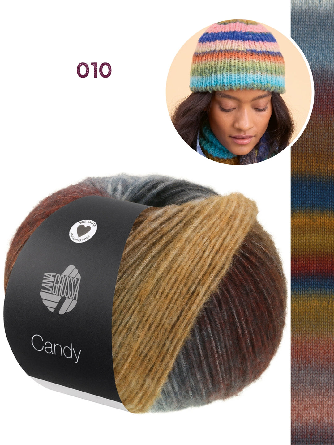 Strickpaket Candy Streifenmütze
