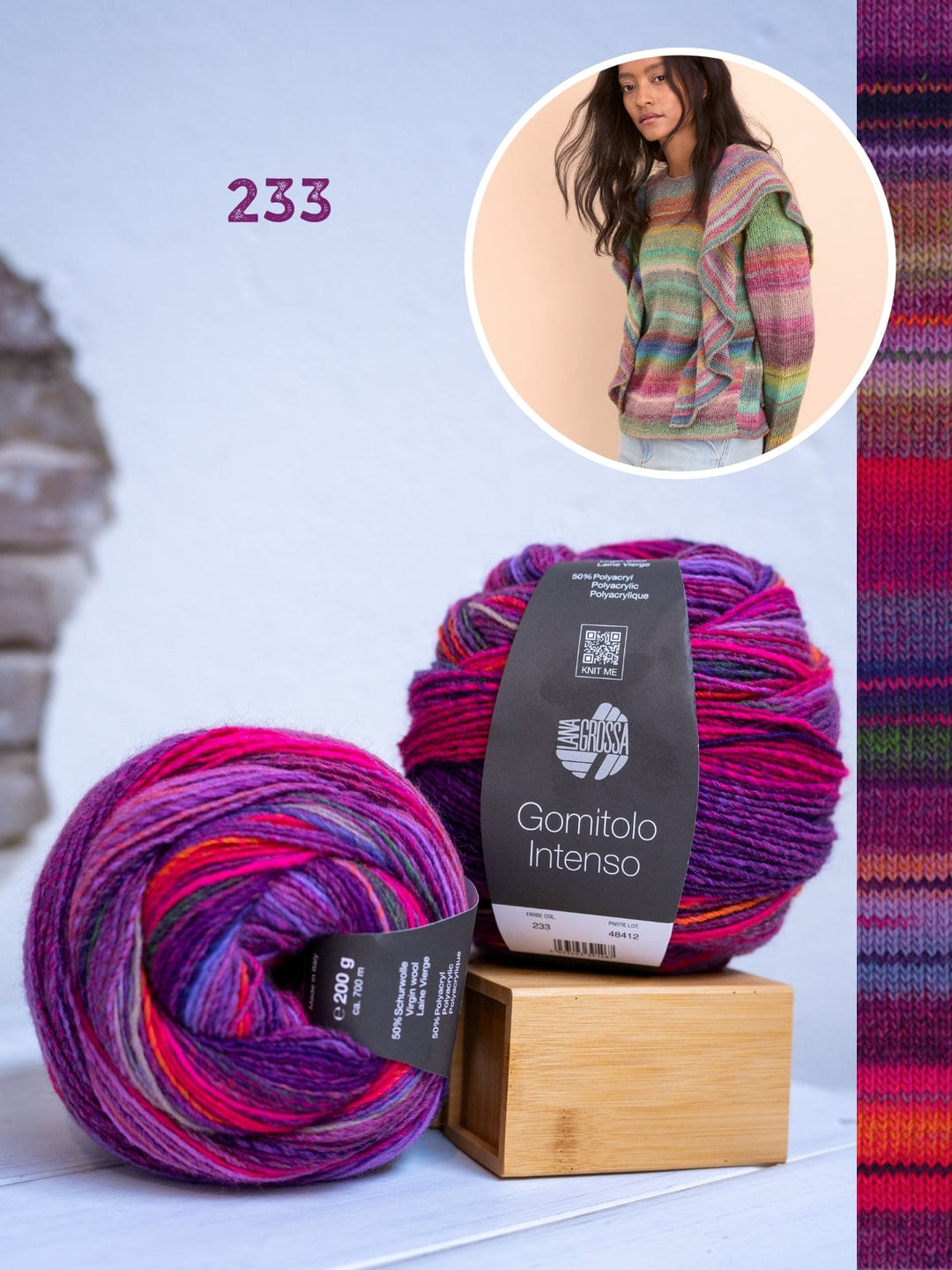 Strickpaket Gomitolo Intenso Pullover mit Rüschen