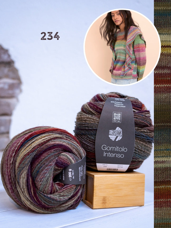 Strickpaket Gomitolo Intenso Pullover mit Rüschen