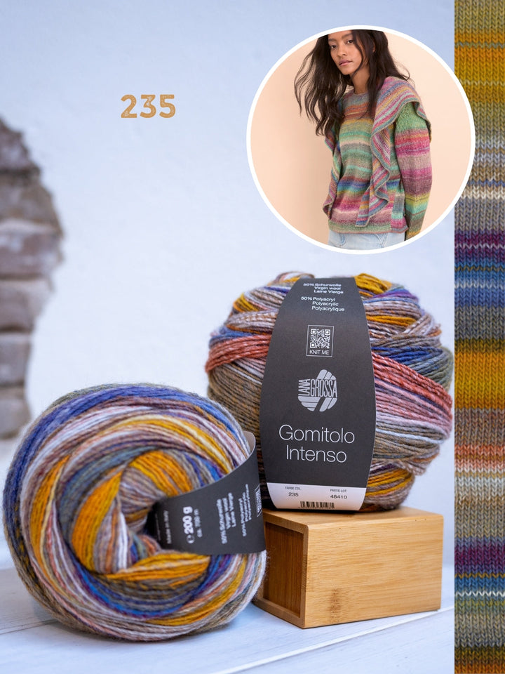 Strickpaket Gomitolo Intenso Pullover mit Rüschen