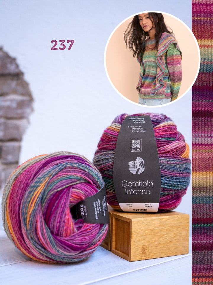 Strickpaket Gomitolo Intenso Pullover mit Rüschen