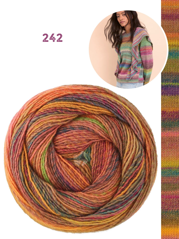 Strickpaket Gomitolo Intenso Pullover mit Rüschen