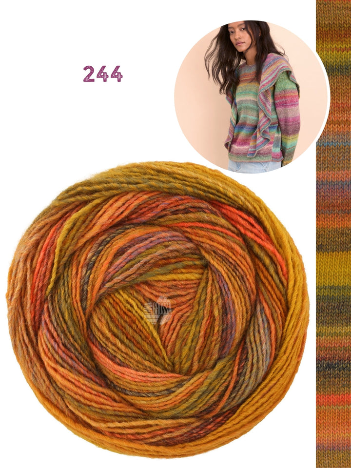 Strickpaket Gomitolo Intenso Pullover mit Rüschen