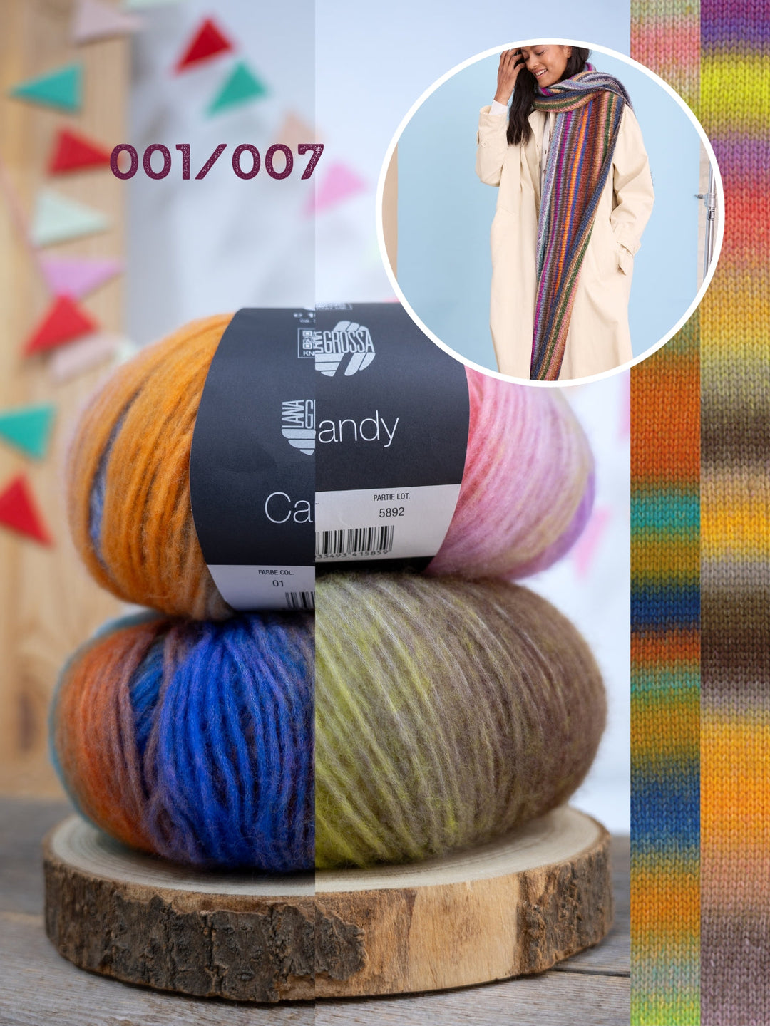 Strickpaket Candy Streifenschal
