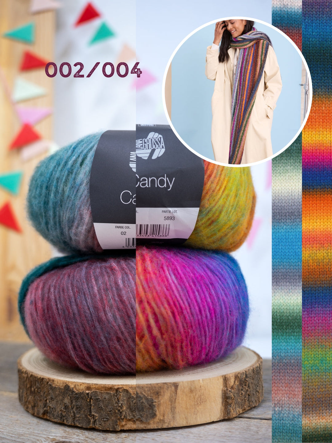 Strickpaket Candy Streifenschal