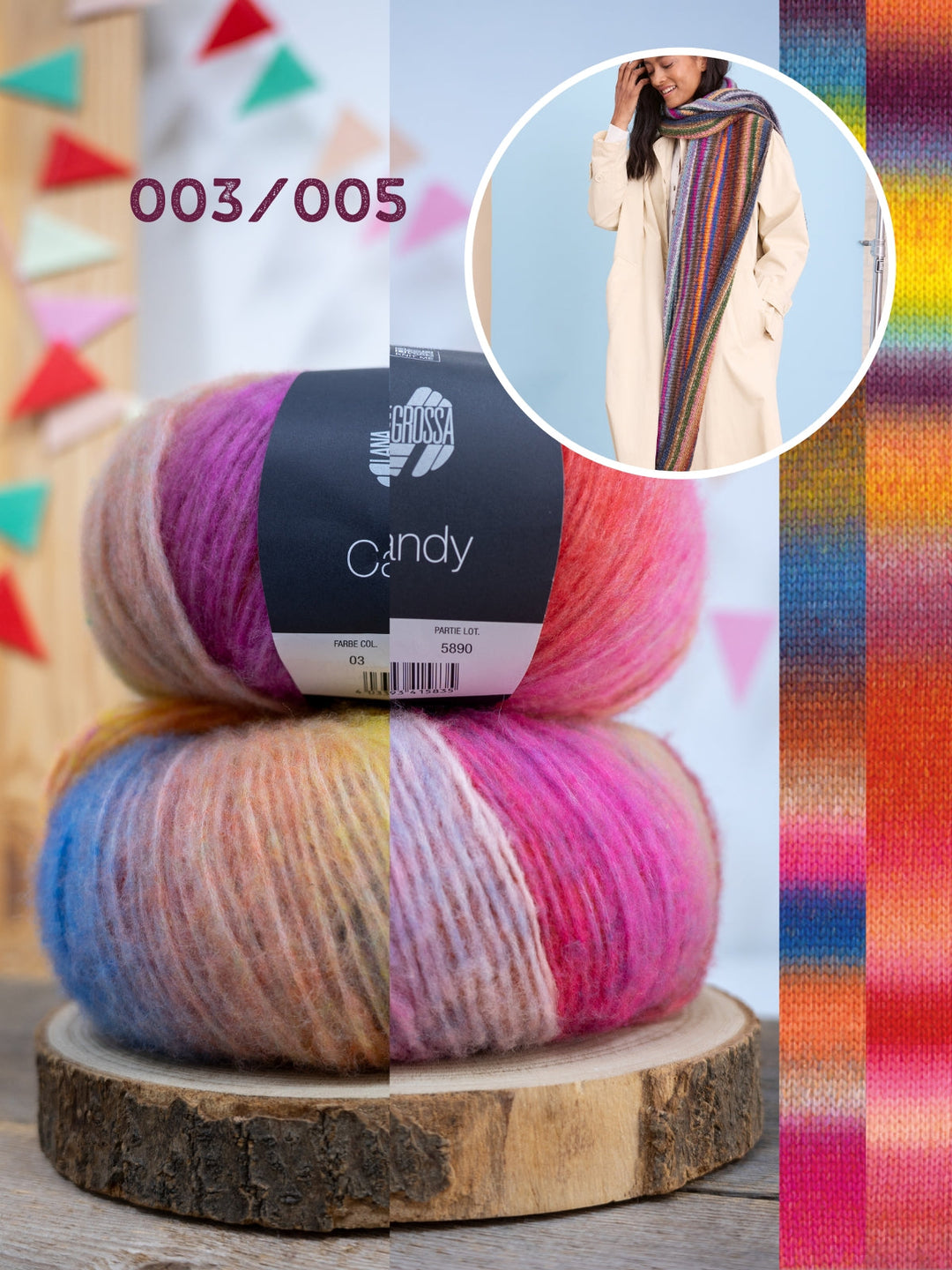 Strickpaket Candy Streifenschal