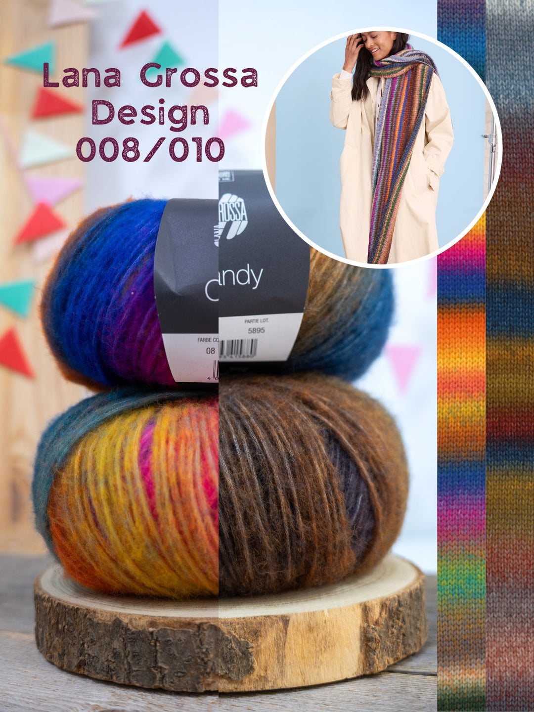 Strickpaket Candy Streifenschal