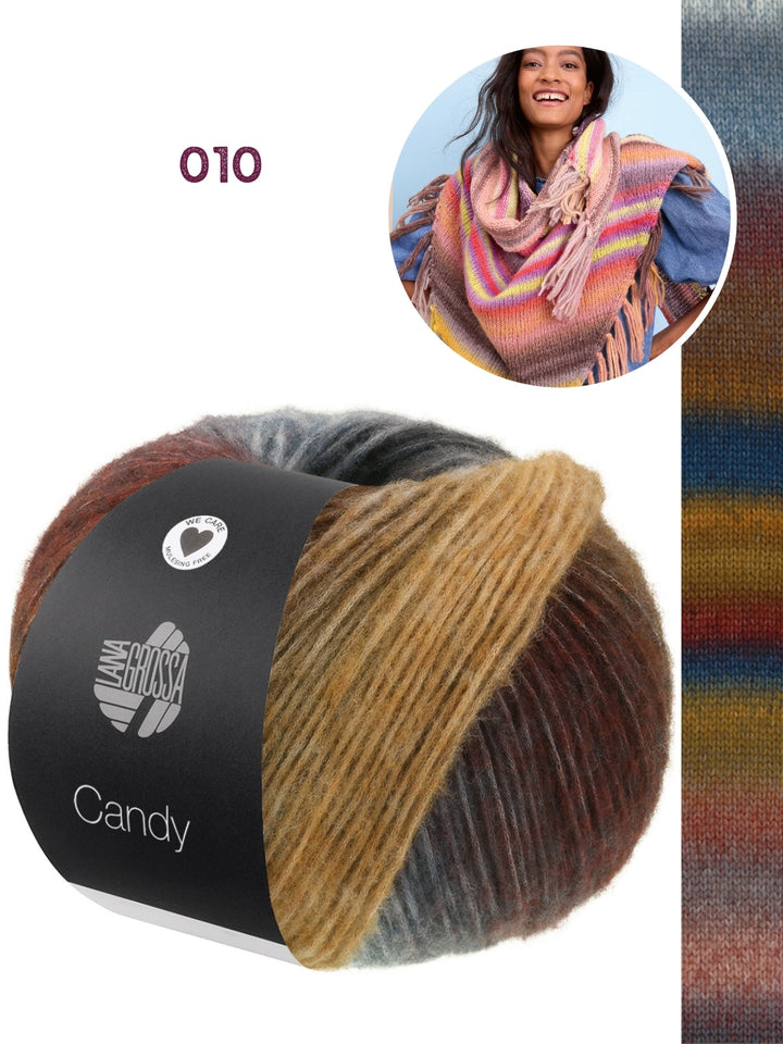 Strickpaket Candy Dreieckstuch mit Fransen