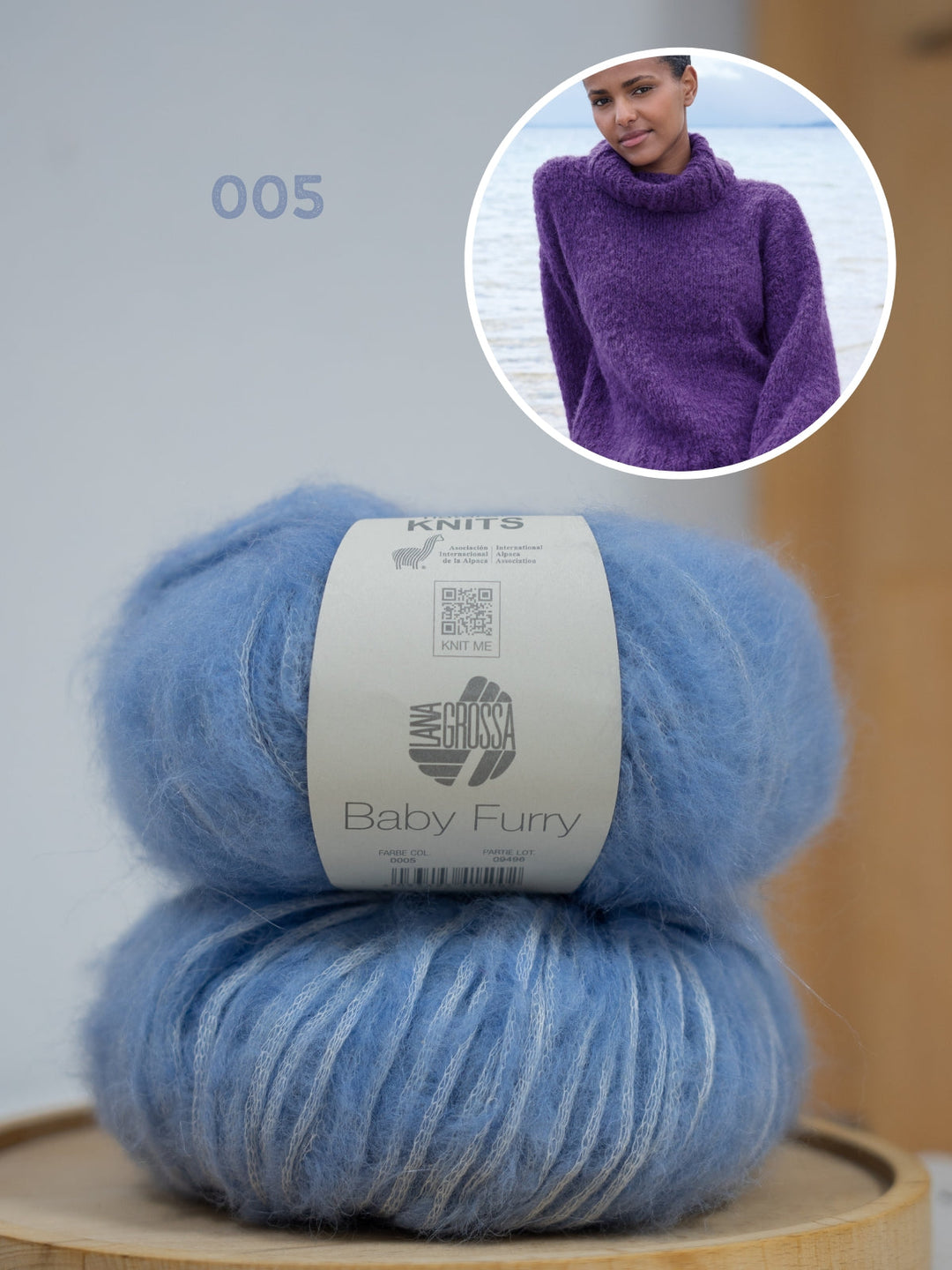 Strickpaket Baby Furry Rollkragenpullover