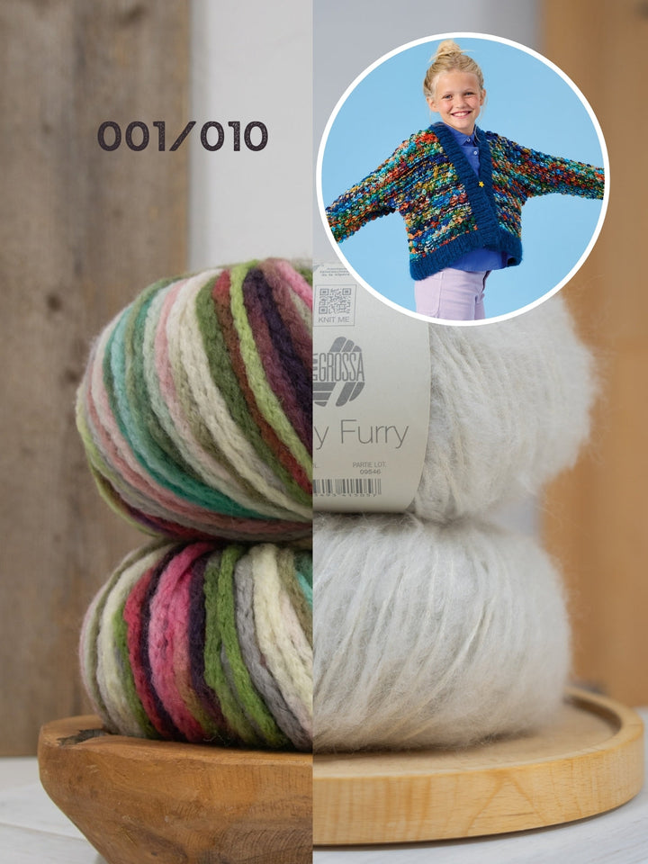 Strickpaket Crazy &amp; Baby Furry Noppenjacke