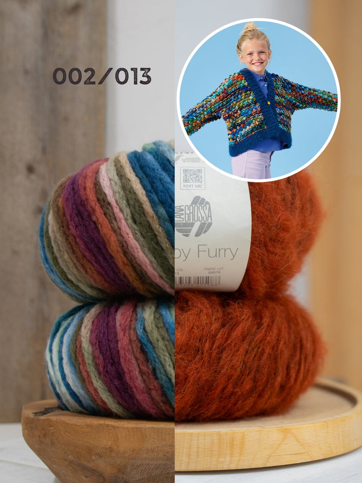 Strickpaket Crazy &amp; Baby Furry Noppenjacke