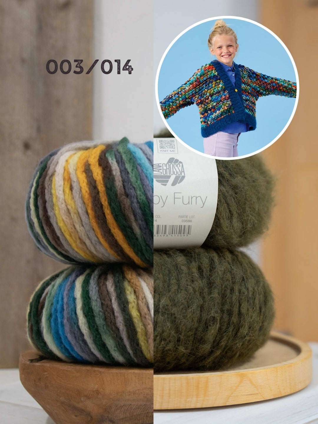 Strickpaket Crazy &amp; Baby Furry Noppenjacke