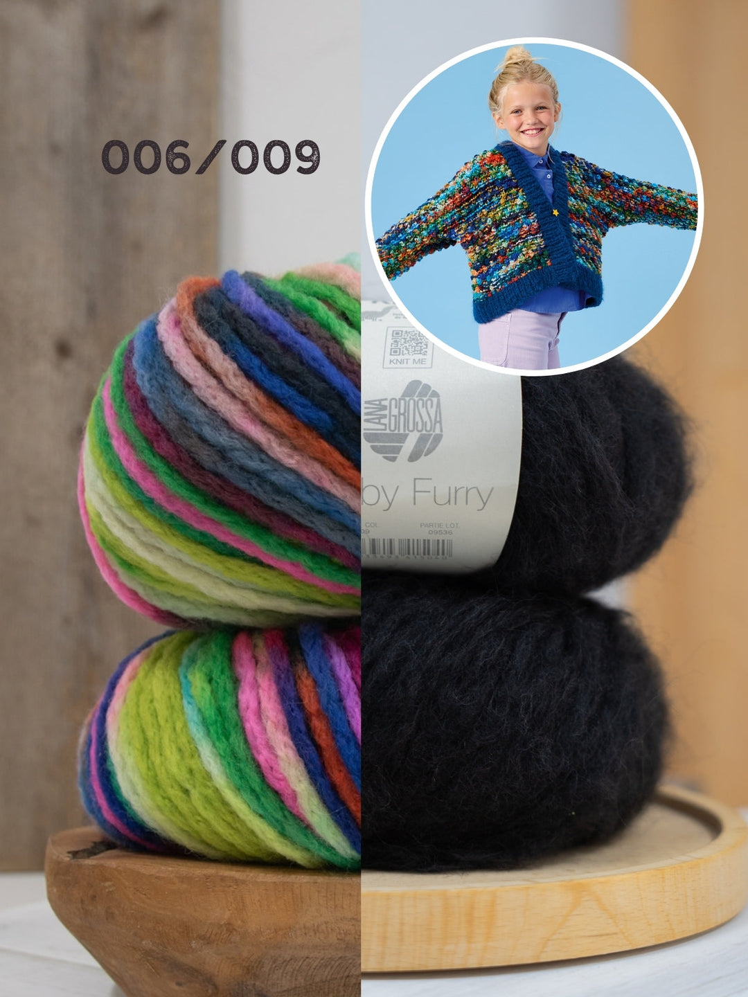 Strickpaket Crazy &amp; Baby Furry Noppenjacke