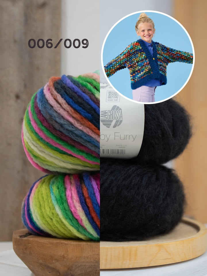 Strickpaket Crazy &amp; Baby Furry Noppenjacke