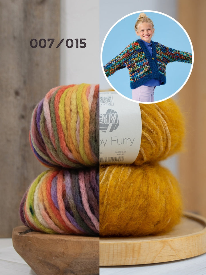 Strickpaket Crazy &amp; Baby Furry Noppenjacke