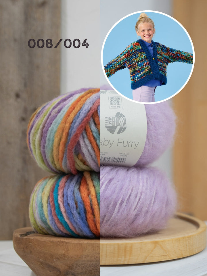 Strickpaket Crazy &amp; Baby Furry Noppenjacke