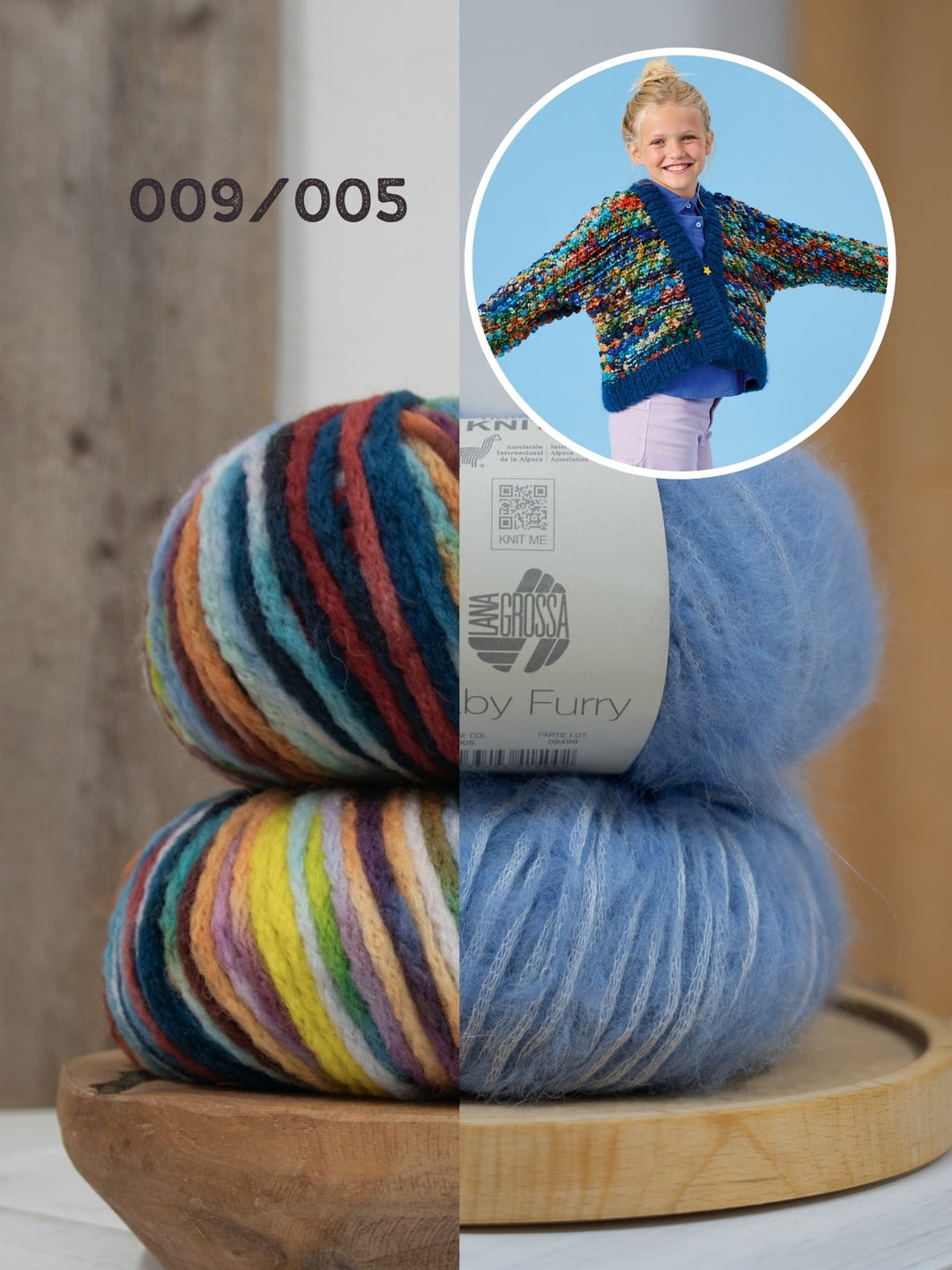 Strickpaket Crazy &amp; Baby Furry Noppenjacke