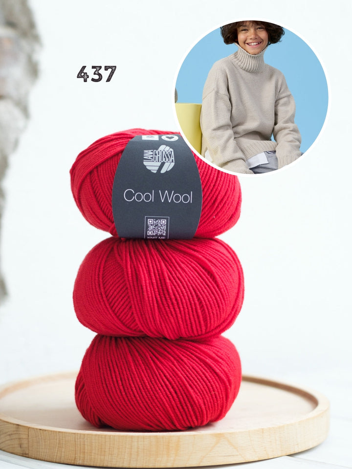 Strickpaket Cool Wool Rollkragenpullover