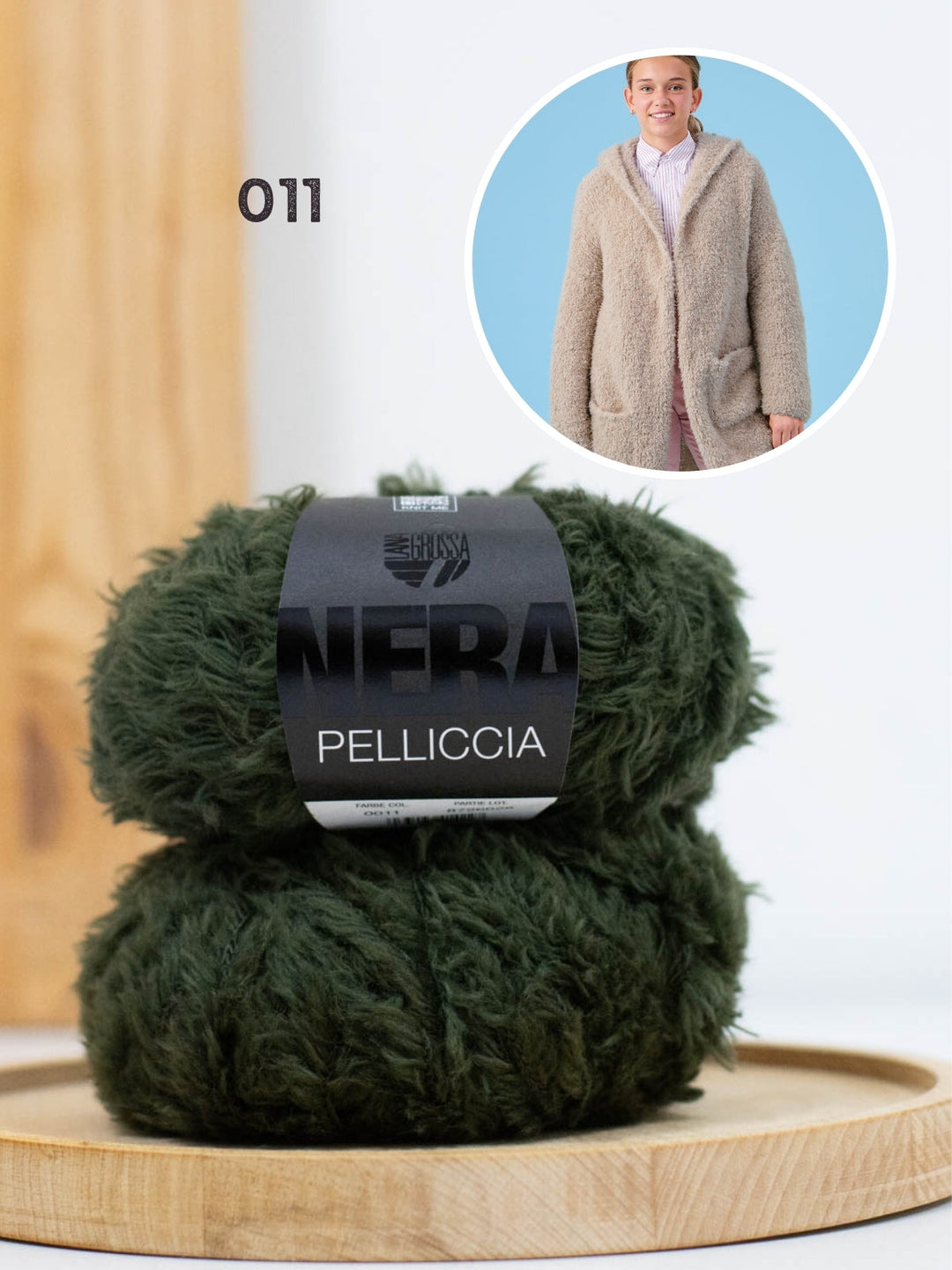 Strickpaket Pelliccia Mantel mit Kapuze