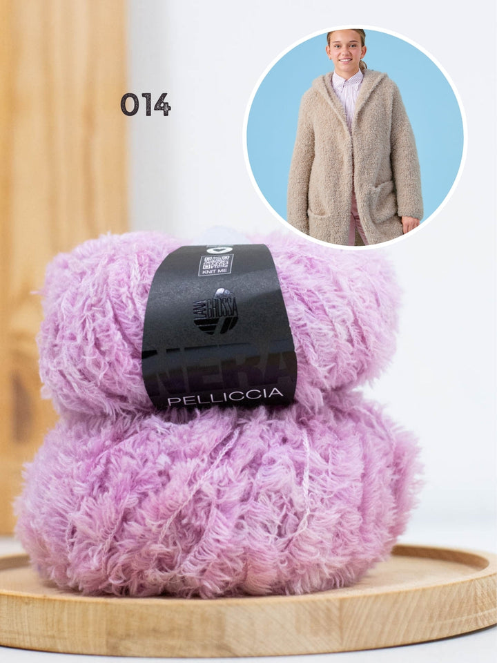 Strickpaket Pelliccia Mantel mit Kapuze