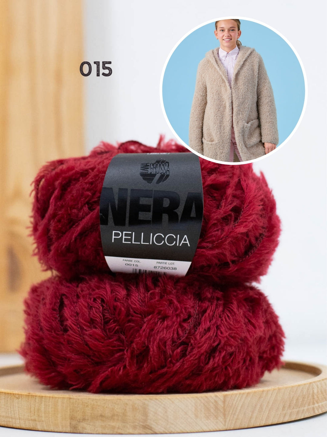 Strickpaket Pelliccia Mantel mit Kapuze