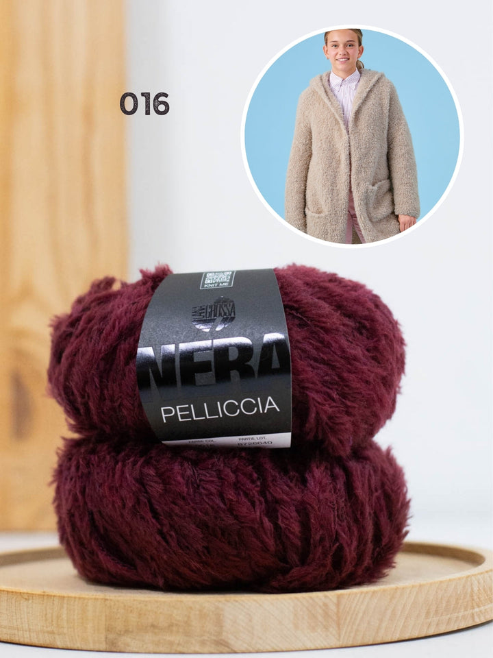 Strickpaket Pelliccia Mantel mit Kapuze