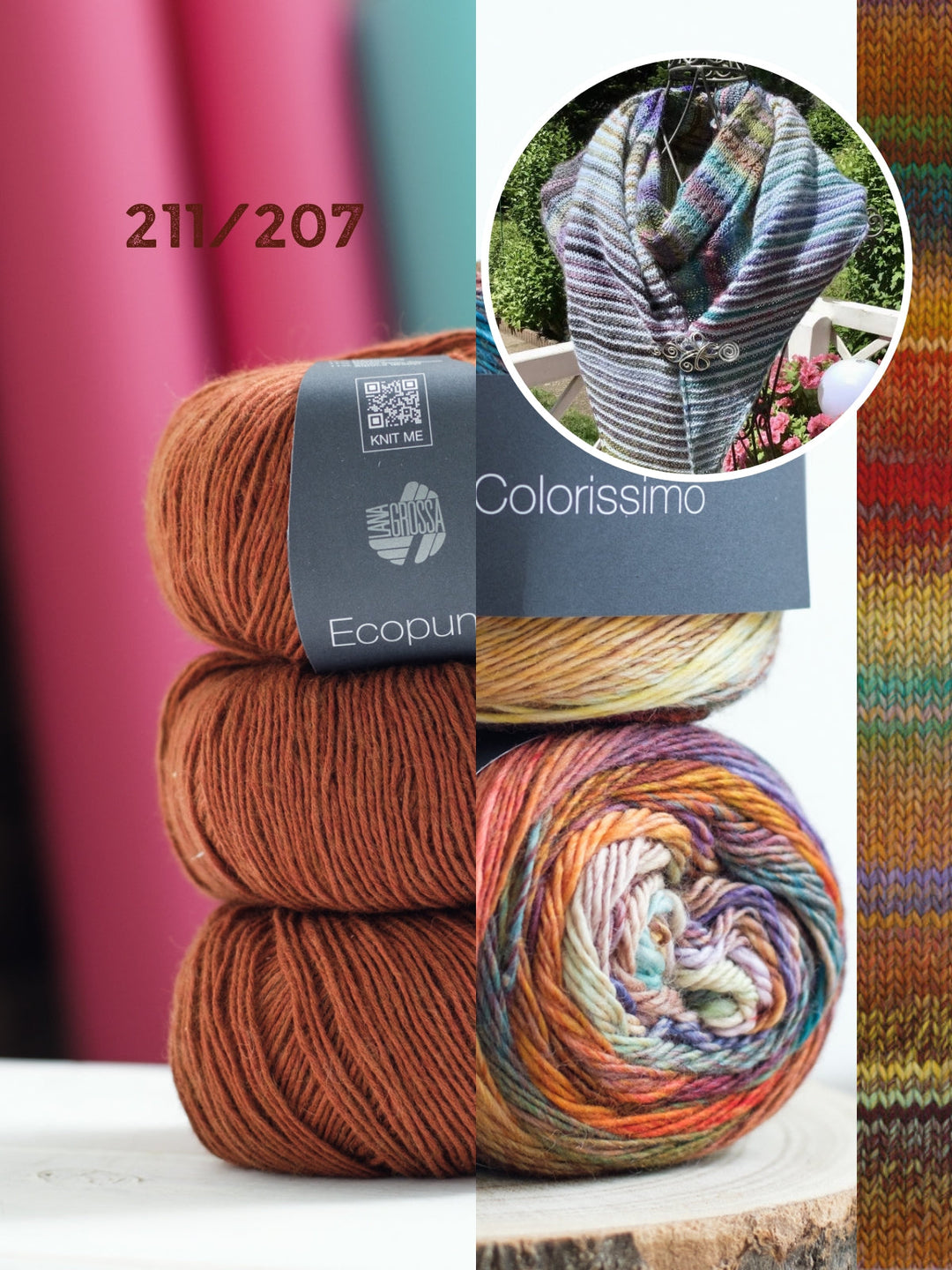 Strickpaket Lizas Tuch Orange Night – Colorissimo & Ecopuno