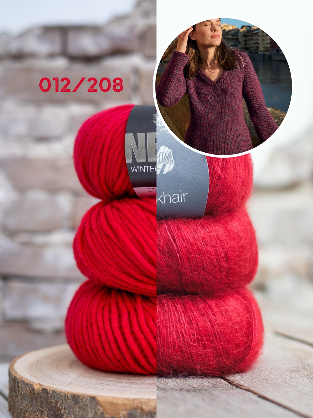 Strickpaket Winter Softness Silkhair V-Ausschnitt-Pullover