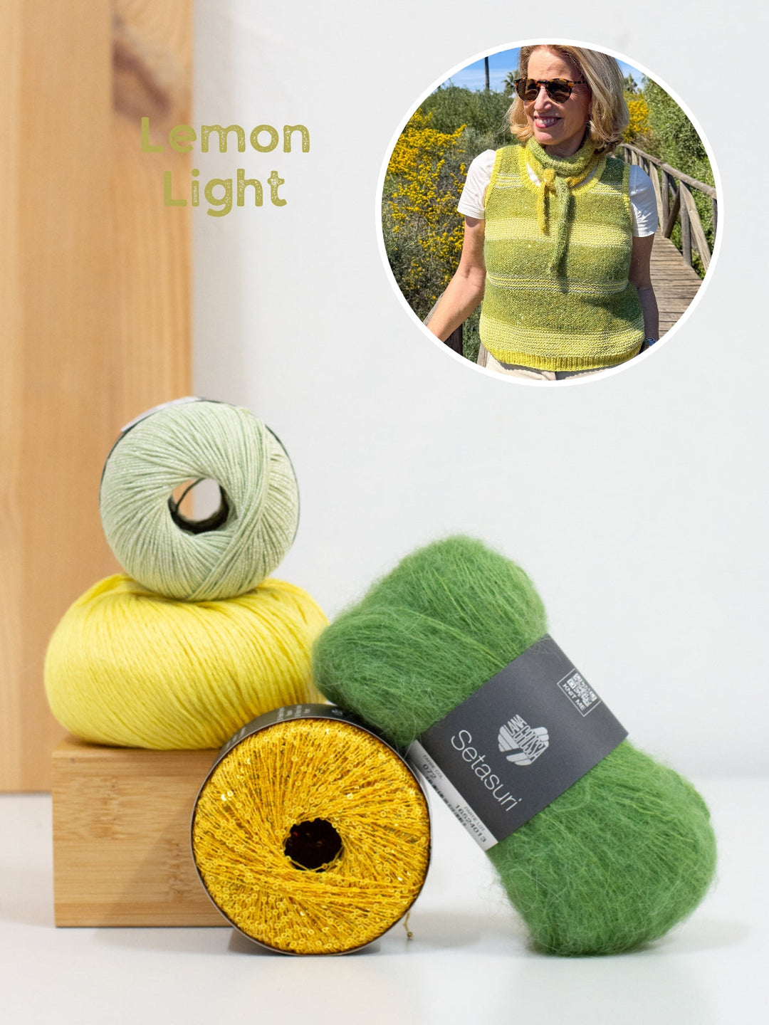 Strickpaket Streifen-Top in Garnmix