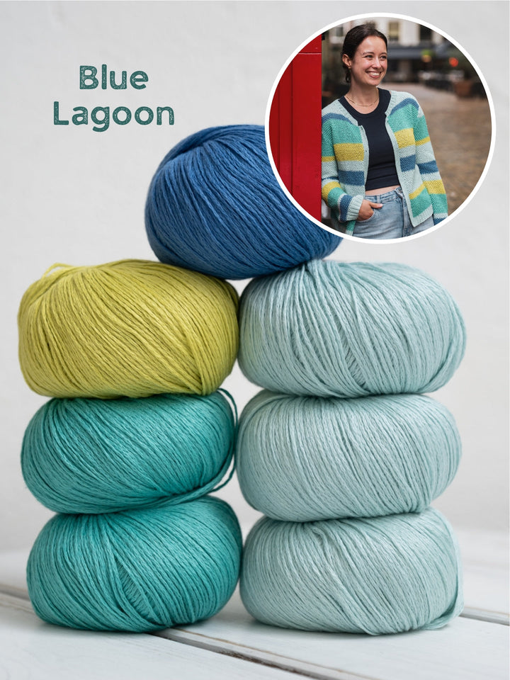 Strickpaket Summer Cashmere Streifenweste mit Strukturmuster