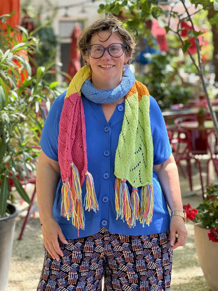 Strickpaket Colorblock Ajour Schal