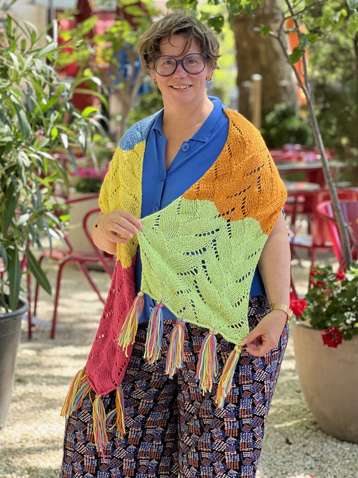 Strickpaket Colorblock Ajour Schal