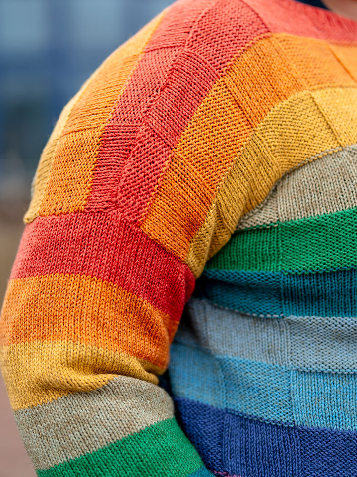 Strickpaket Diversa Pullover im farbenfrohen Schachbrettmuster