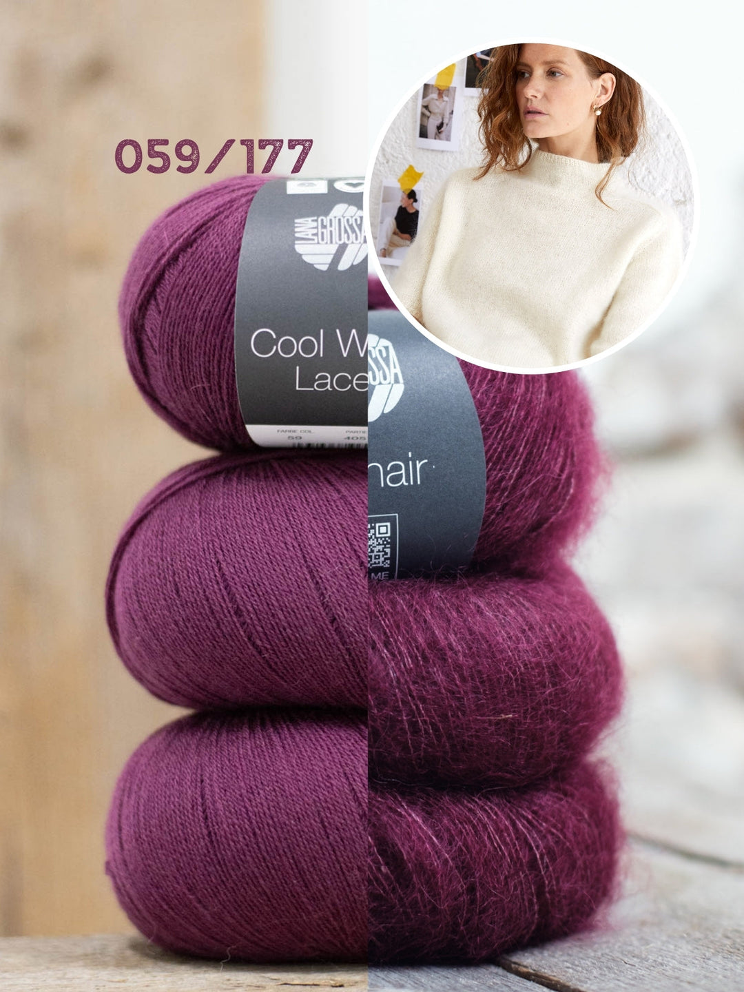 Strickpaket Shirt Hedda I - Cool Wool Lace und Silkhair