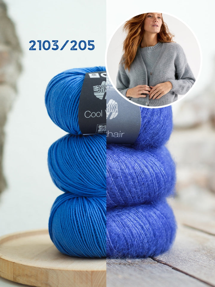 Strickpaket Weste Gerda III - Cool Wool und Silkhair