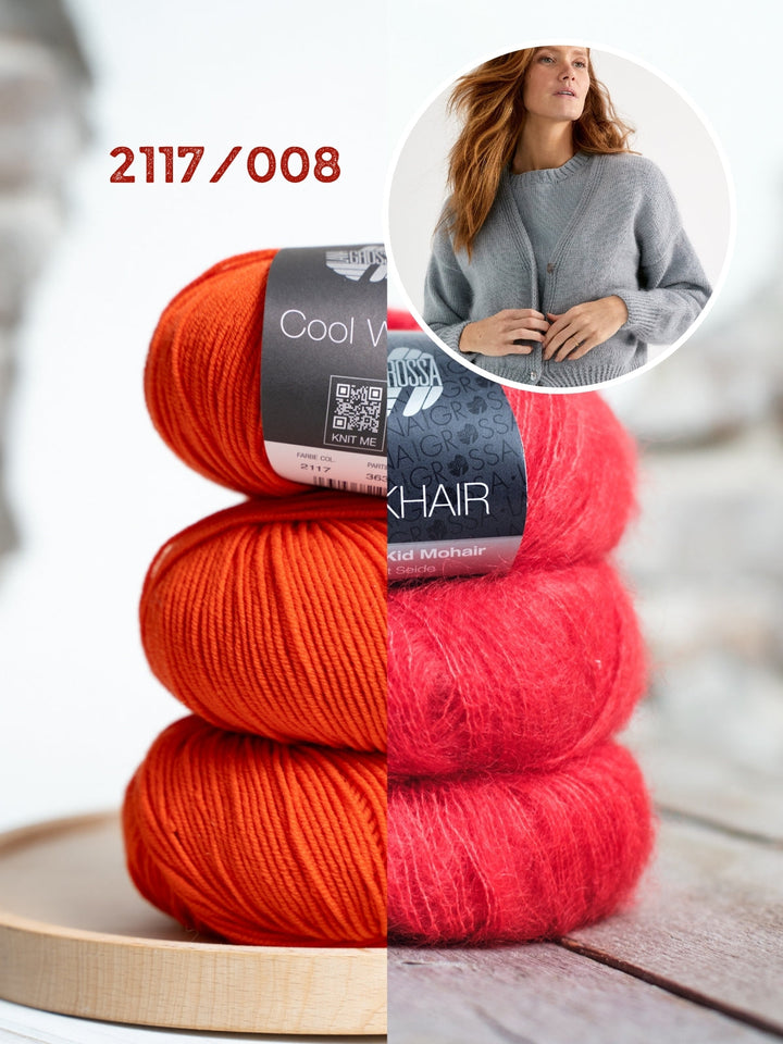 Strickpaket Weste Gerda III - Cool Wool und Silkhair