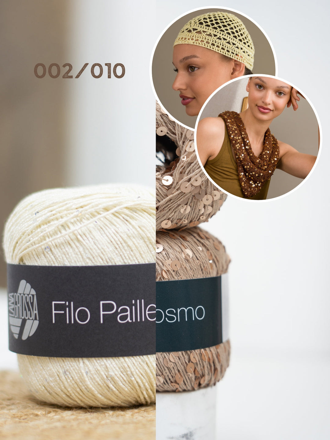 Häkel- und Strickpaket glitzernde Accessoires