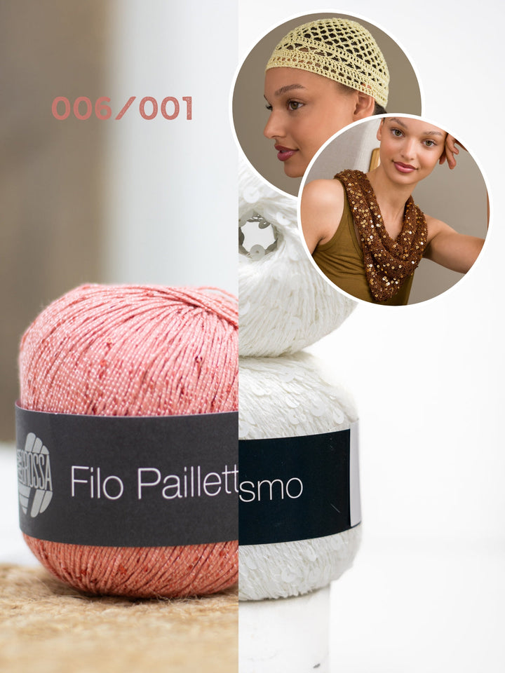 Häkel- und Strickpaket glitzernde Accessoires
