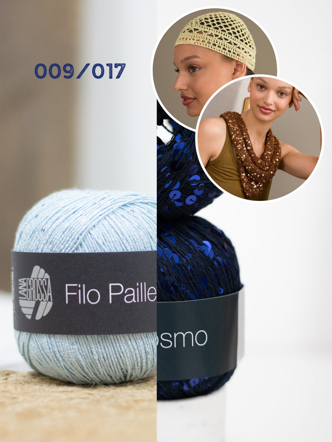 Häkel- und Strickpaket glitzernde Accessoires