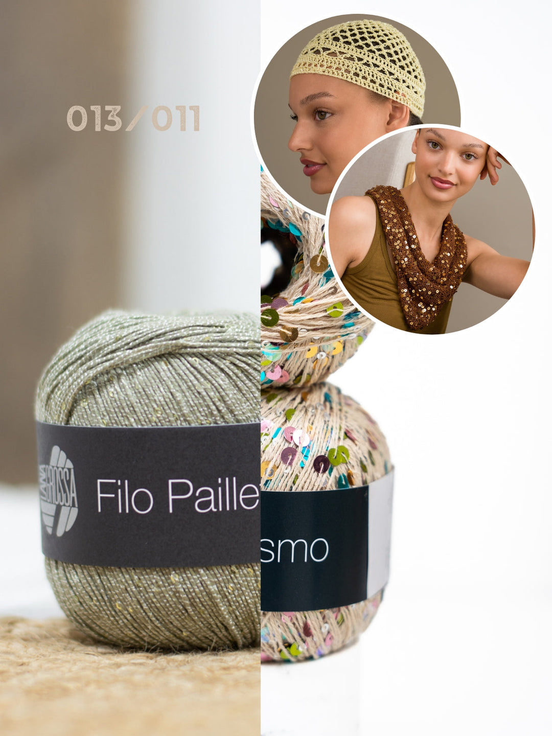 Häkel- und Strickpaket glitzernde Accessoires