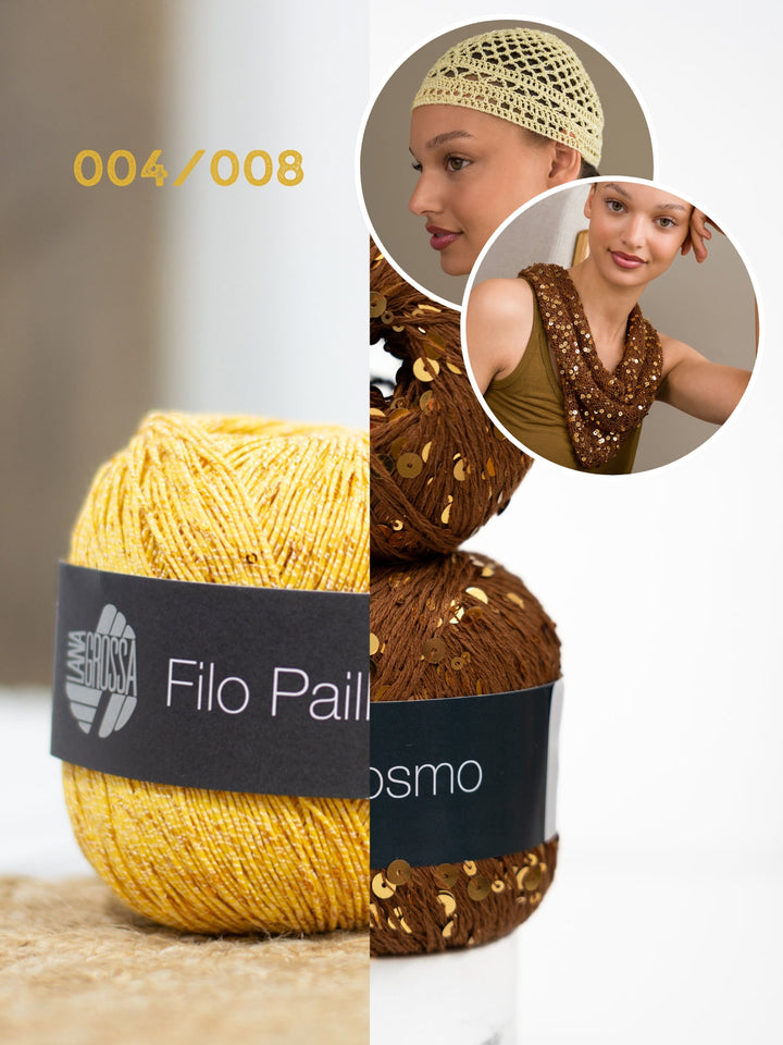 Häkel- und Strickpaket glitzernde Accessoires
