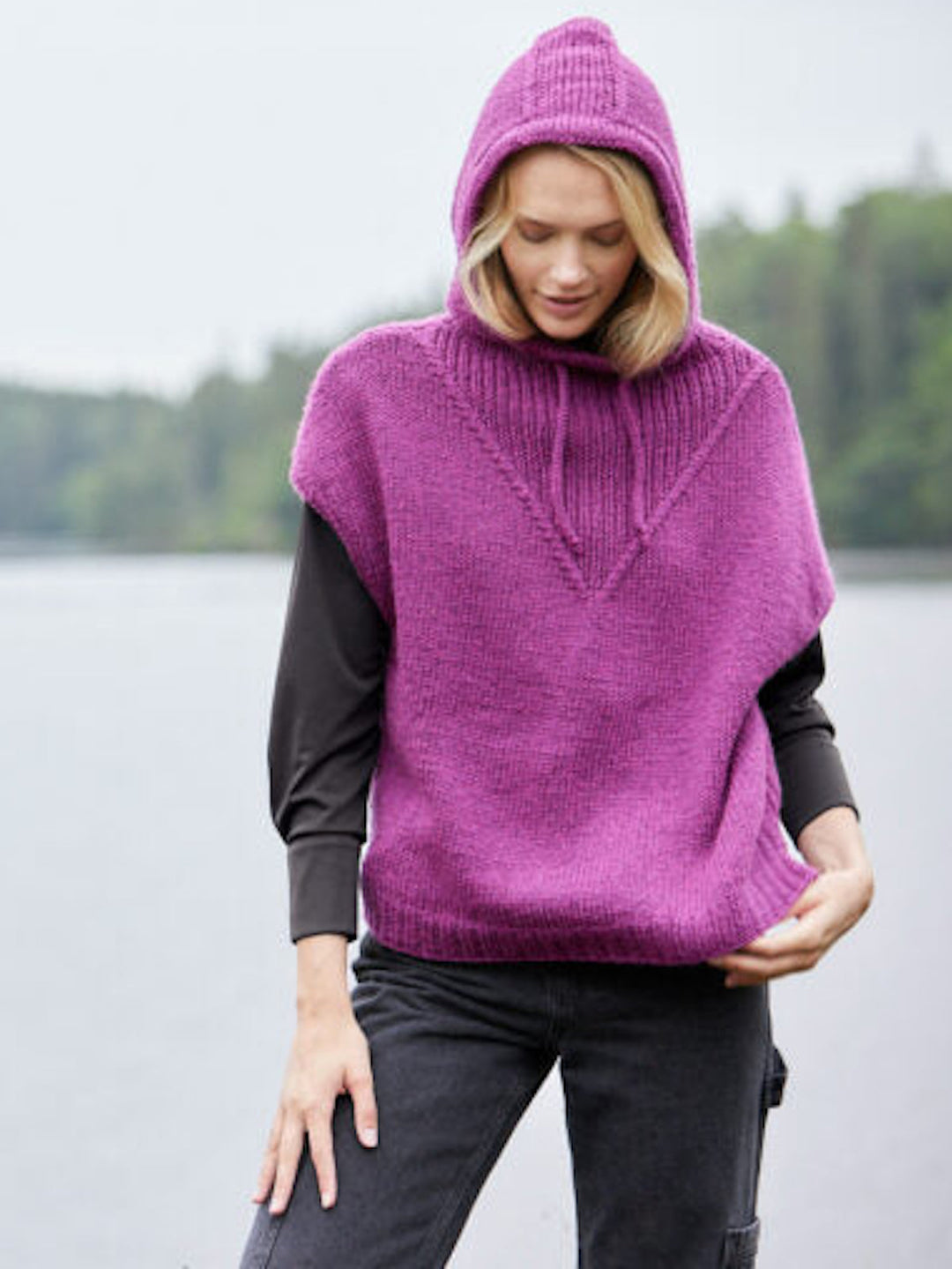 Strickpaket Tanja Steinbach Kapuzen Pullunder - Cool Merino