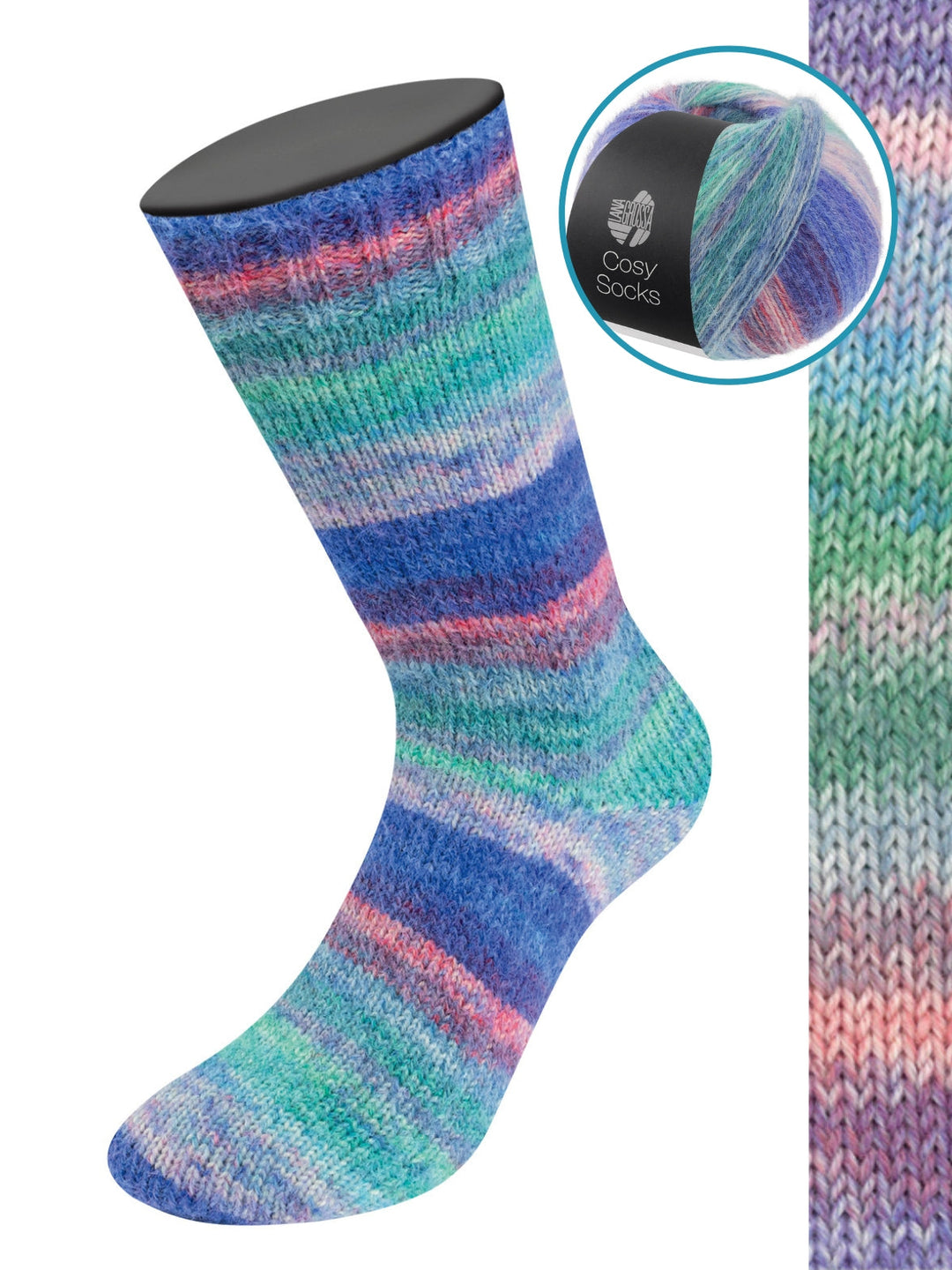 Cosy Socks Dream 252 Blauviolett/Rosa/Hell-/Himmelblau/Jade/Türkis/ Hellrot/Rotviolett