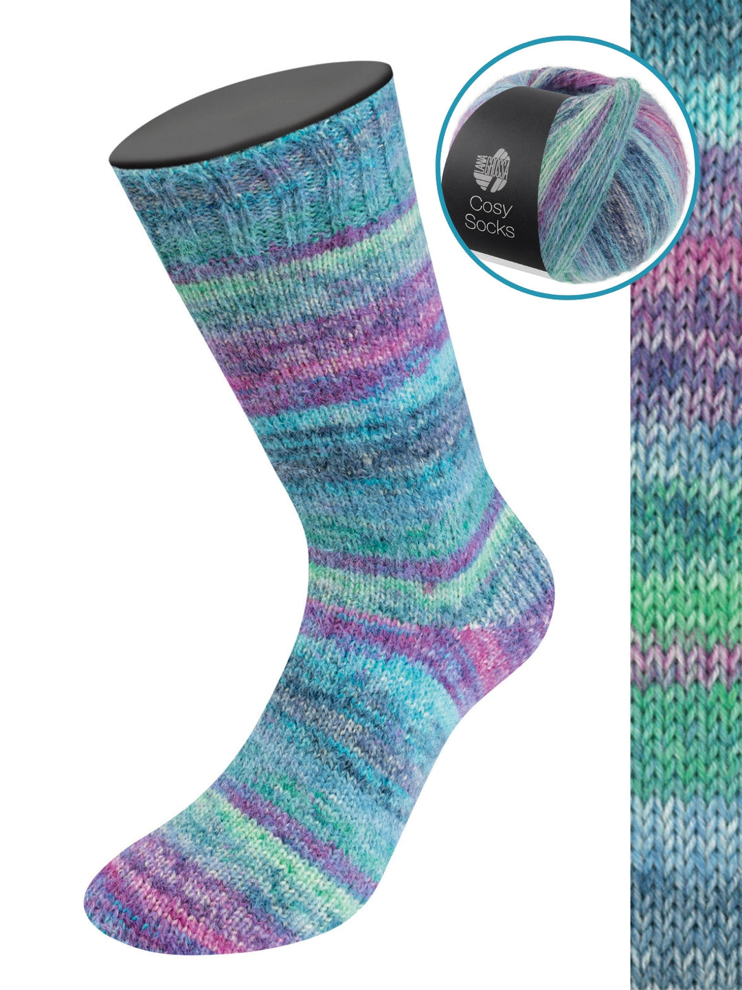Cosy Socks Dream 255 Blaugrau/Petrol/Türkis/Blau-/Rotviolett/Hellblau/ Jeans/Jade