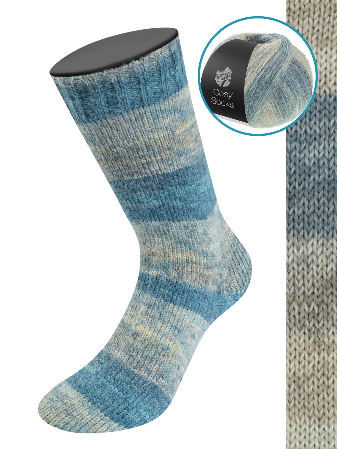 Cosy Socks Dream 256 Mittel-/Dunkel-/Blaugrau/Grège/Taupe/Graubraun