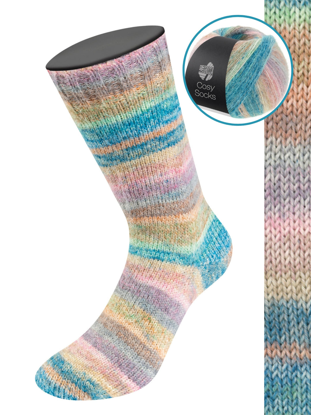 Cosy Socks Dream 258 Mint/Petrol/Türkis/Lehmbraun/Rosenholz/Hellgrau/ Rosa/Taupe/Beige