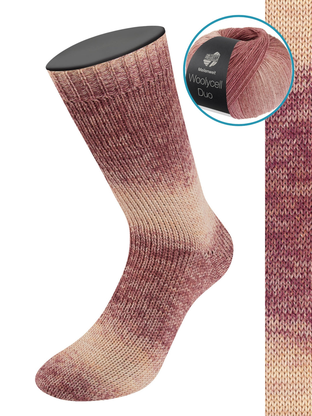 Woolycell Duo 6011 Sandbeige/Nougat/Rotbraun