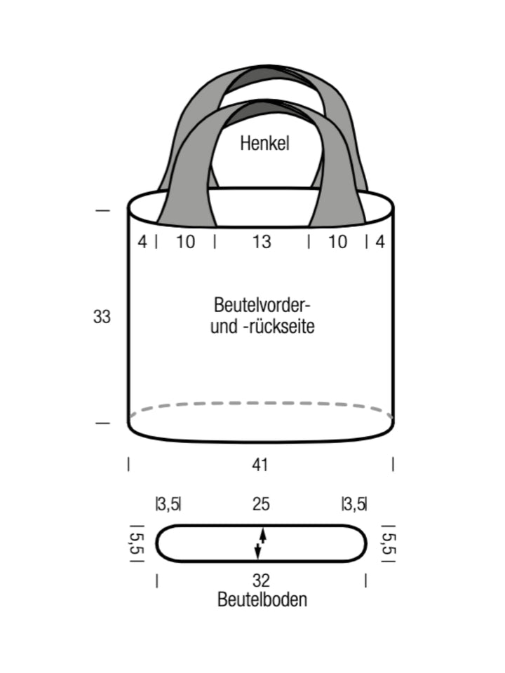 Häkelpaket Cotonella Beutel im Stäbchenstrukturmuster