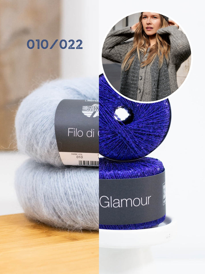 Häkelpaket Filo di Gio Glamour Gitterschal
