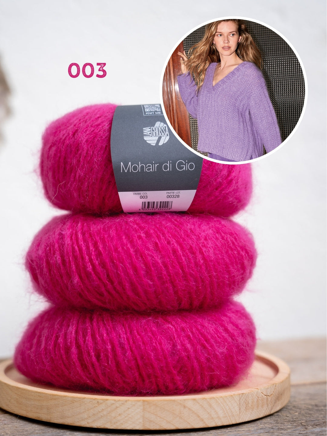 Strickpaket Mohair di Gio V-Pullover